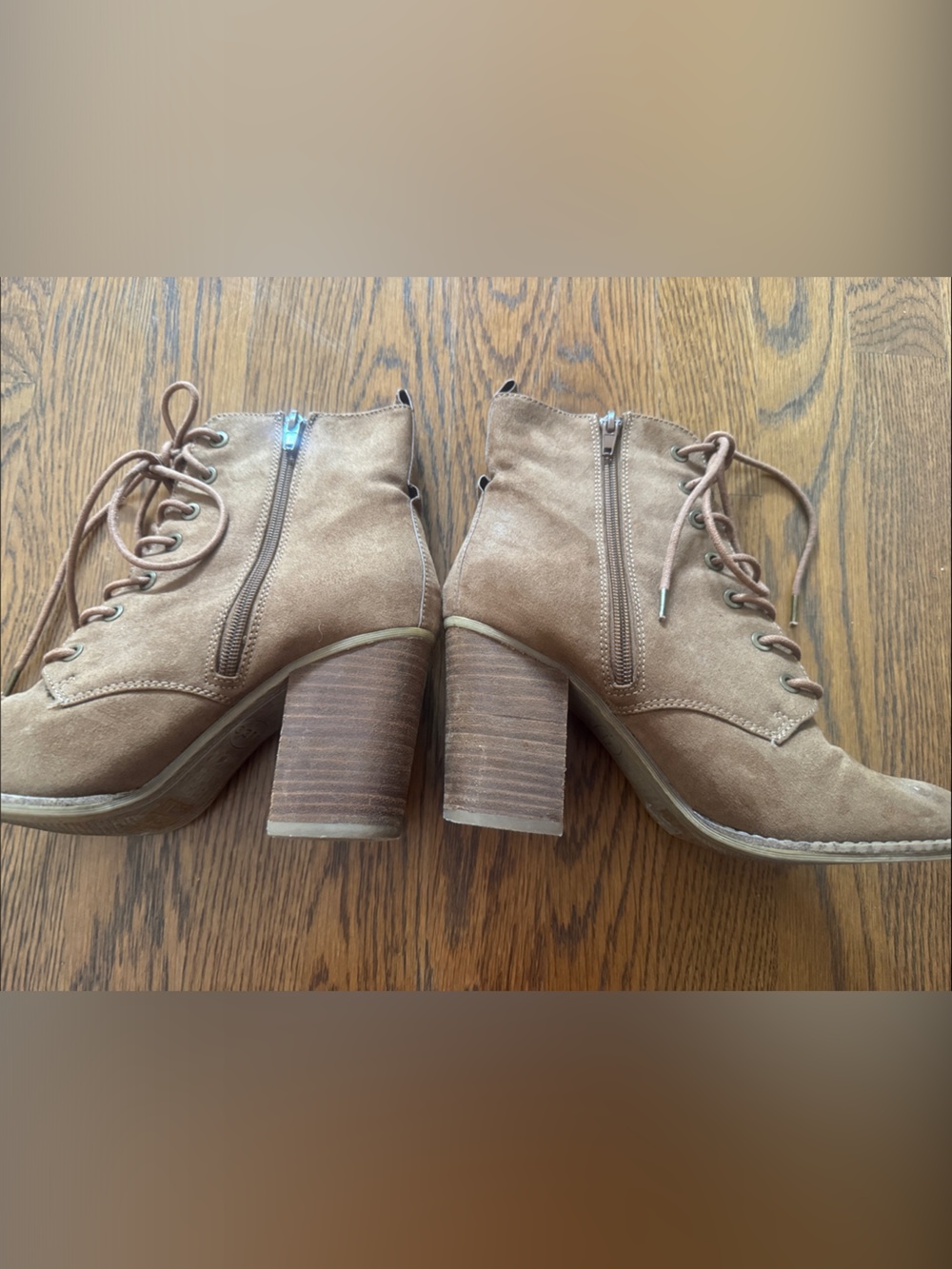 Aldo Brown Suede Lace-Up Ankle Booties